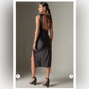 Satin Open Back Midi Dress